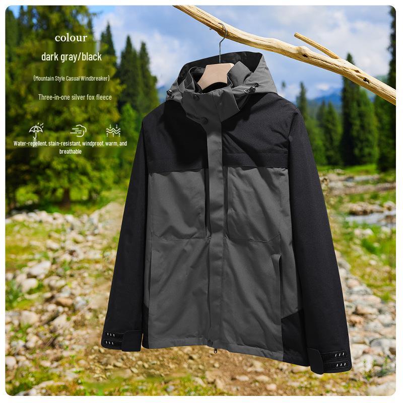 

Рабочая одежда три в одном: Флисовый комплект ветрозащитного комбинезона с отстегиваемым логотипом 4XL