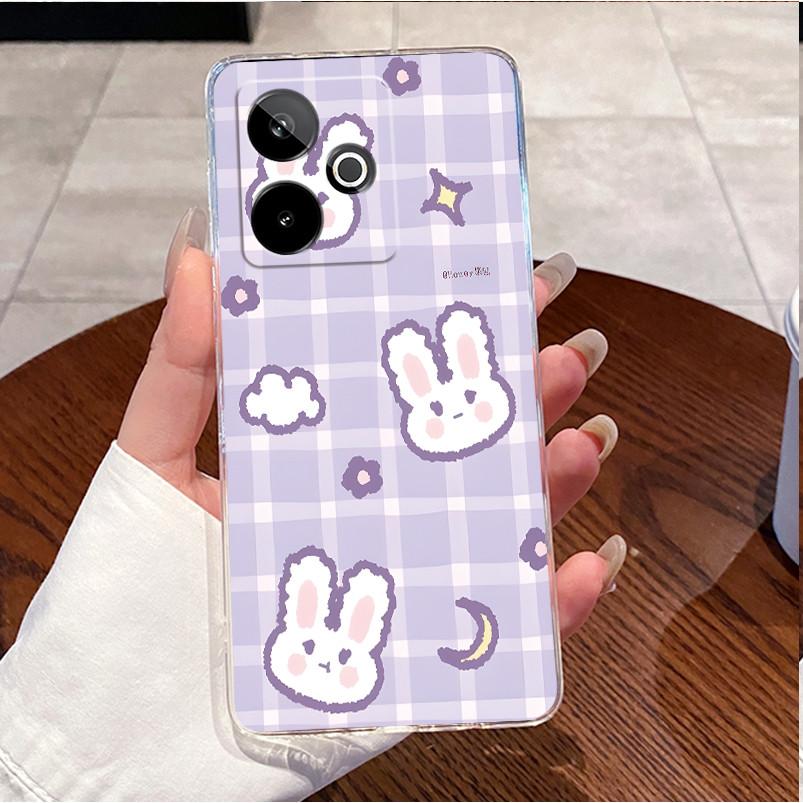 Phone Case For Realme GT 7 7T GT7 Pro 5G Casing Clear TPU Soft Silicone Case Luxury Cute Love Heart Rabbit Funny Back Cover