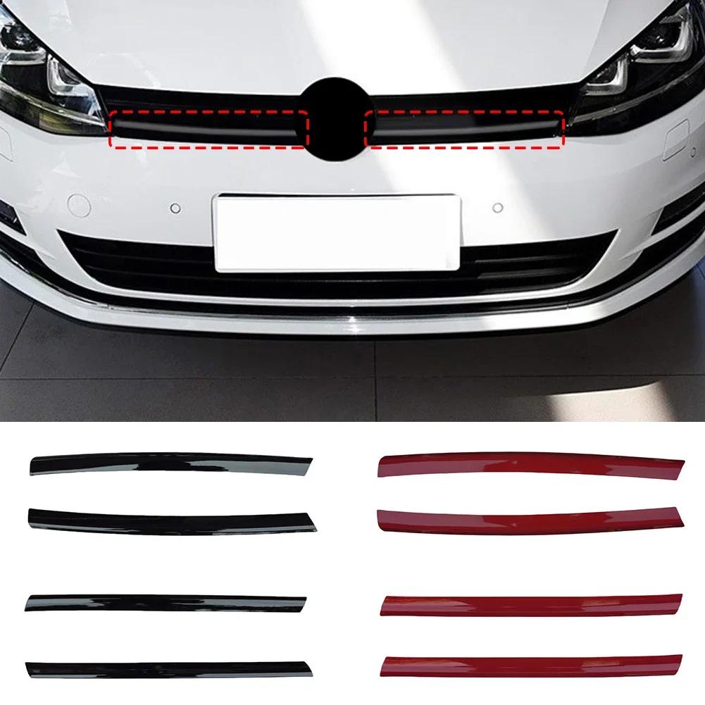 2pcs for Golf 7 7.5 Rline Car Grille Decorative for VW Bright Black Logo Cover Up Grille Strips Car Stickers Auto Accessories