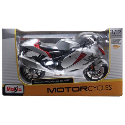 Maisto 1:12 Suzuki Hayabusa 2022 Motorcycle Diecast Model, Silver