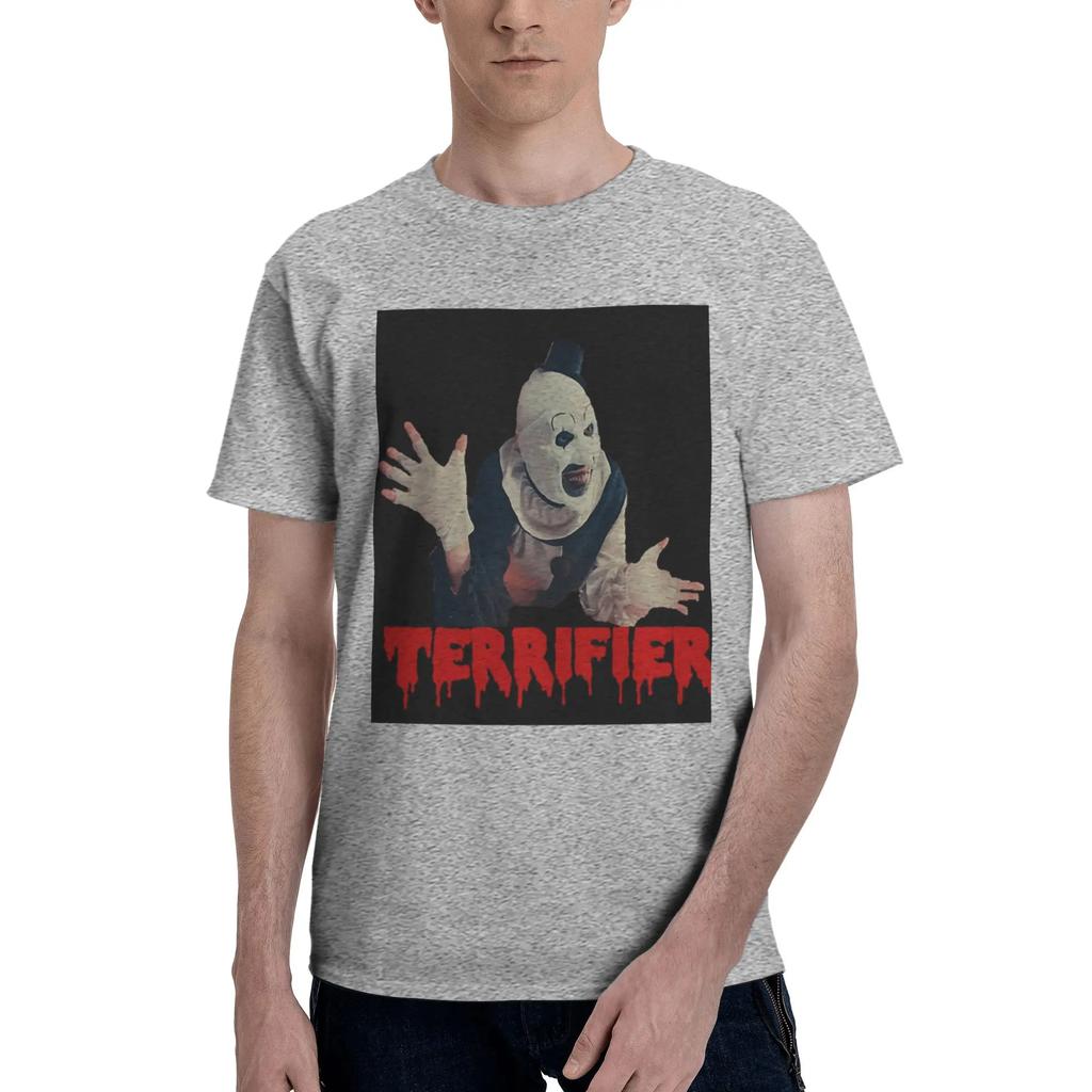 Halloween Movie Terrifier Horror Clown  100 Cotton TShirt Mens Oversized T Shirts Men ONeck Short Sleeve S6XL