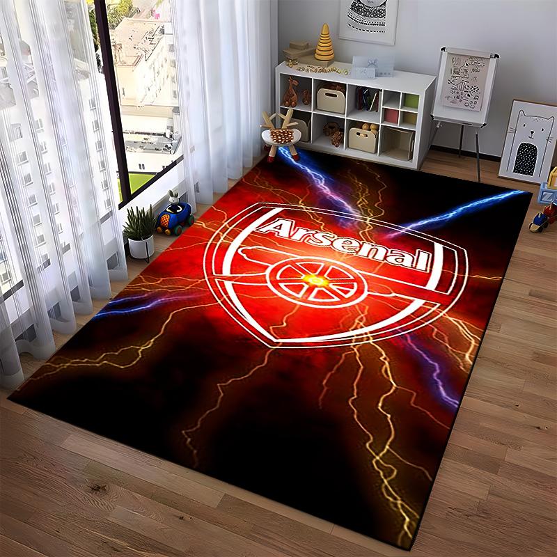 Arsenal Logo Design Carpet with Vibrant Colors and Bold Style Suitable for Use As an Anti-slip Game Mat for Living Room and Bedroom Sofas