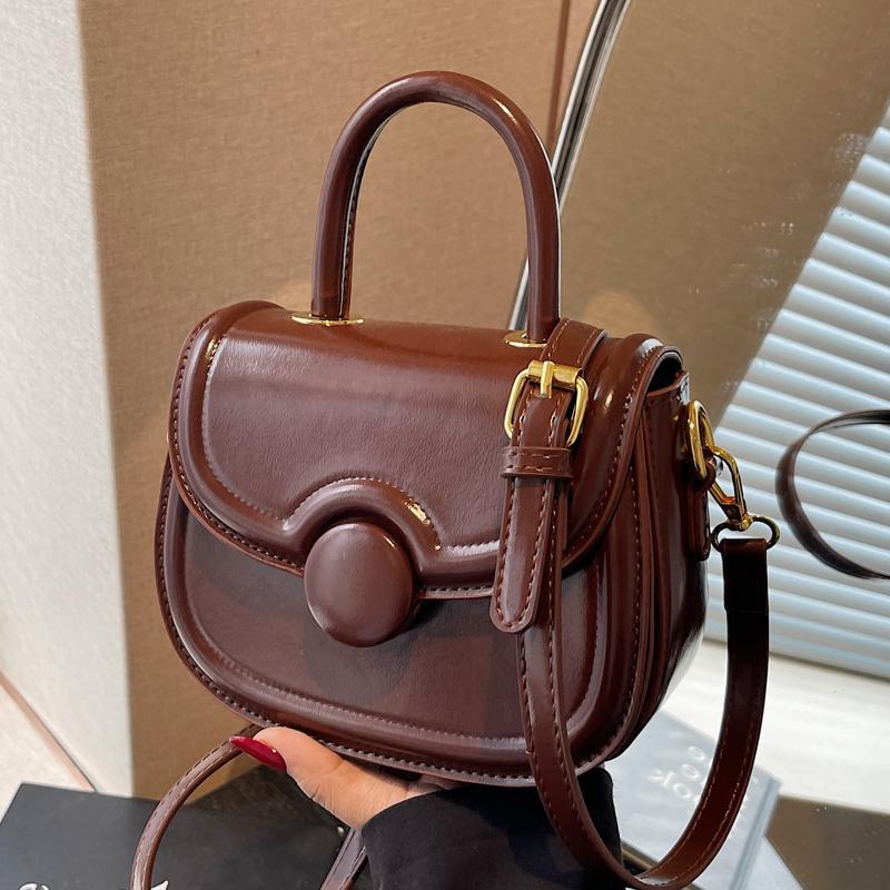

2025 Summer Minimalist Saddle Crossbody Handbag for Women кофейный