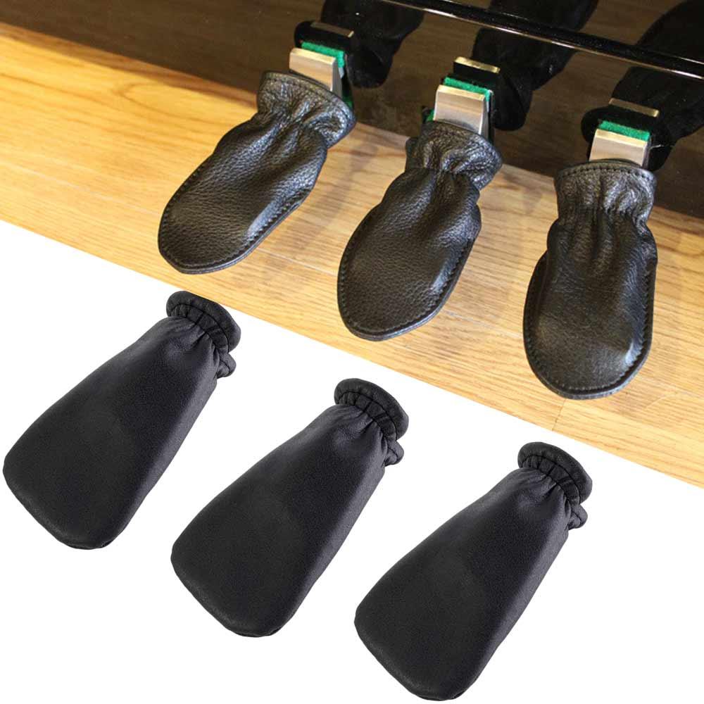 

3PCS PU Piano Pedal Cover Dustproof Piano Foot Cover Piano Accessories Pianist чёрный