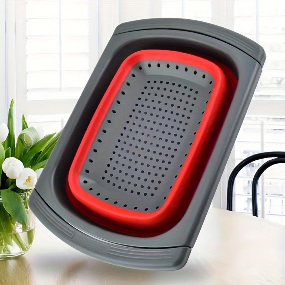 1 PCS Foldable Silicone Colander - Food Grade, Vegetable Fruit Drainer