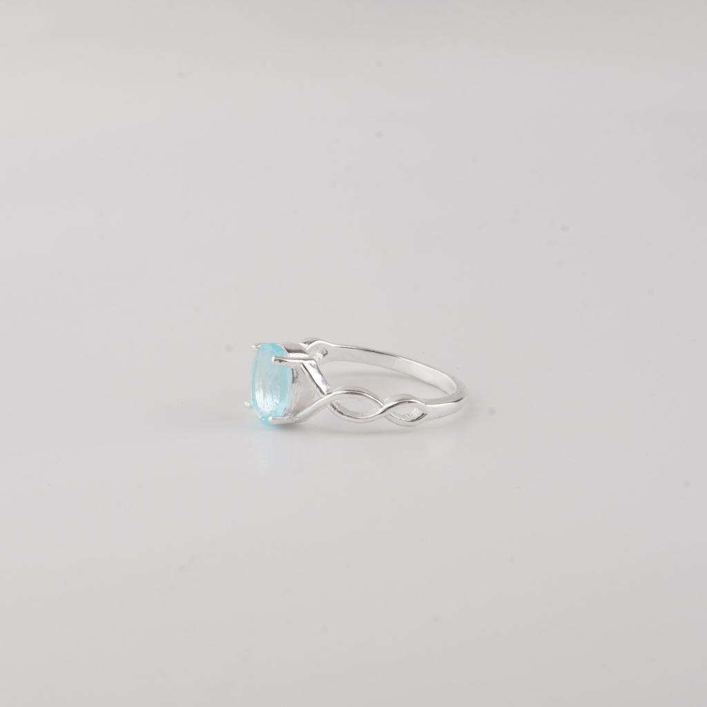 Sky Blue Topaz Gemstone 925 Sterling Silver Topaz Jewelry Proposal Ring For Women CZR-16-14
