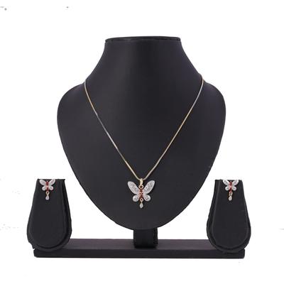 Diamonds Stitched Necklace With Pair Of Earrings