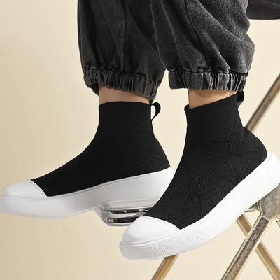 Women’s Moccasins Loafers Casual Slip On High-top Walking Shoes Summer Men’s Slip-ons Lightweight Socks Shoes for Boy Large Size 36-46