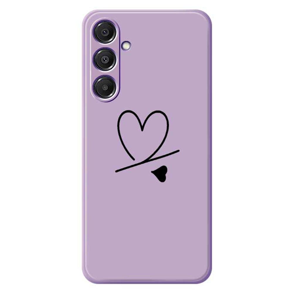 For Samsung Galaxy A16 5G/4G Case Black Love Pattern Printing Straight Edge TPU Phone Back Cover