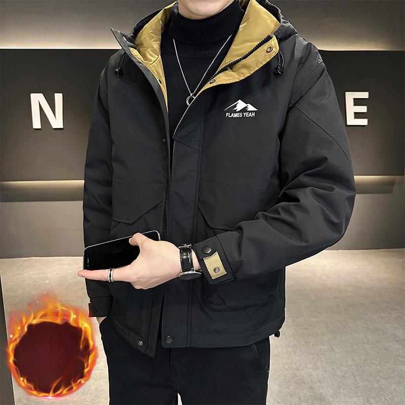 Осенняя новая мужская рабочая одежда повседневная куртка пальто бархатная утолщенная — фото 3