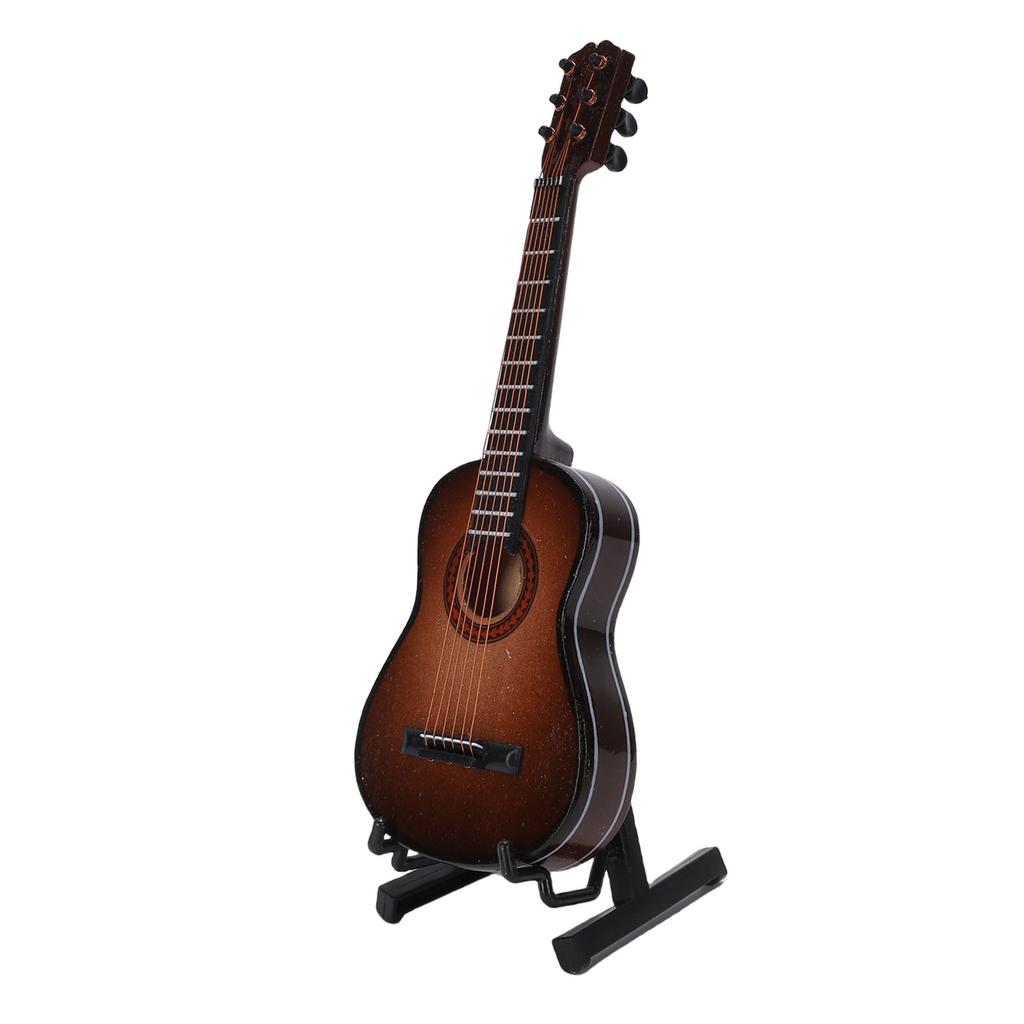 15cm Miniature Guitar Model with Stand Maple Wood Classical Guitar Replica Musical Instrument Ornament