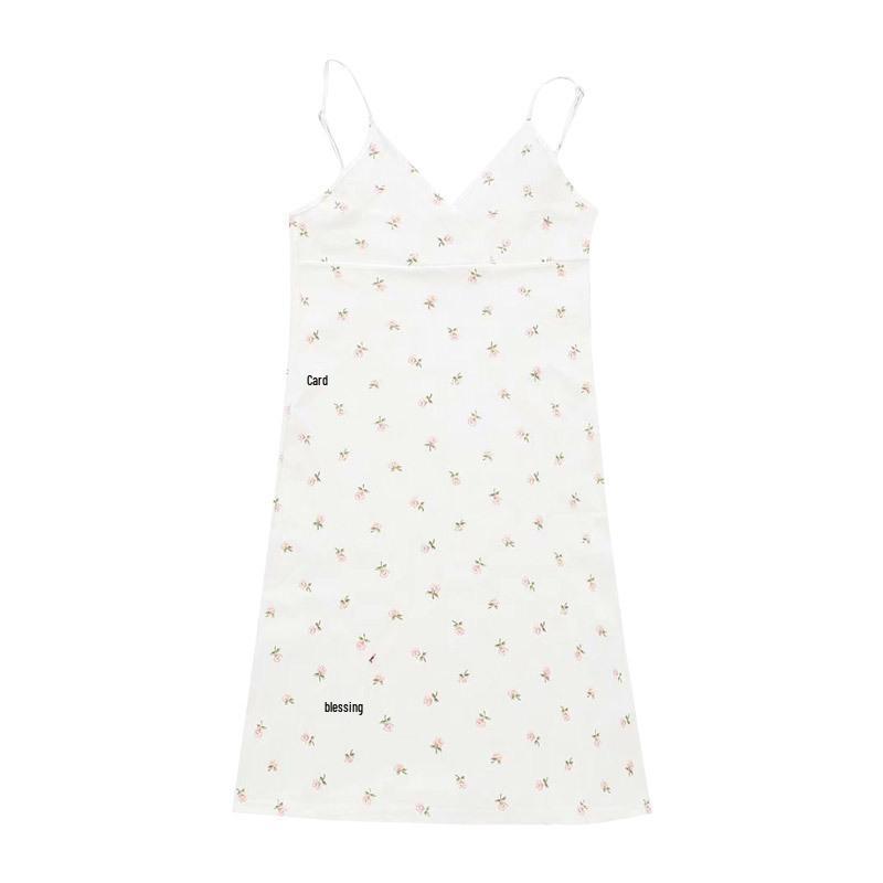 Women's Summer 2024 Floral V-Neck Retro Printed Dress