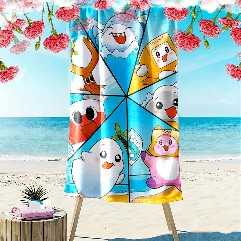 Lankybox Print Beach Towel, Large Soft Quick Dry Towel for Beach Camping Swimming