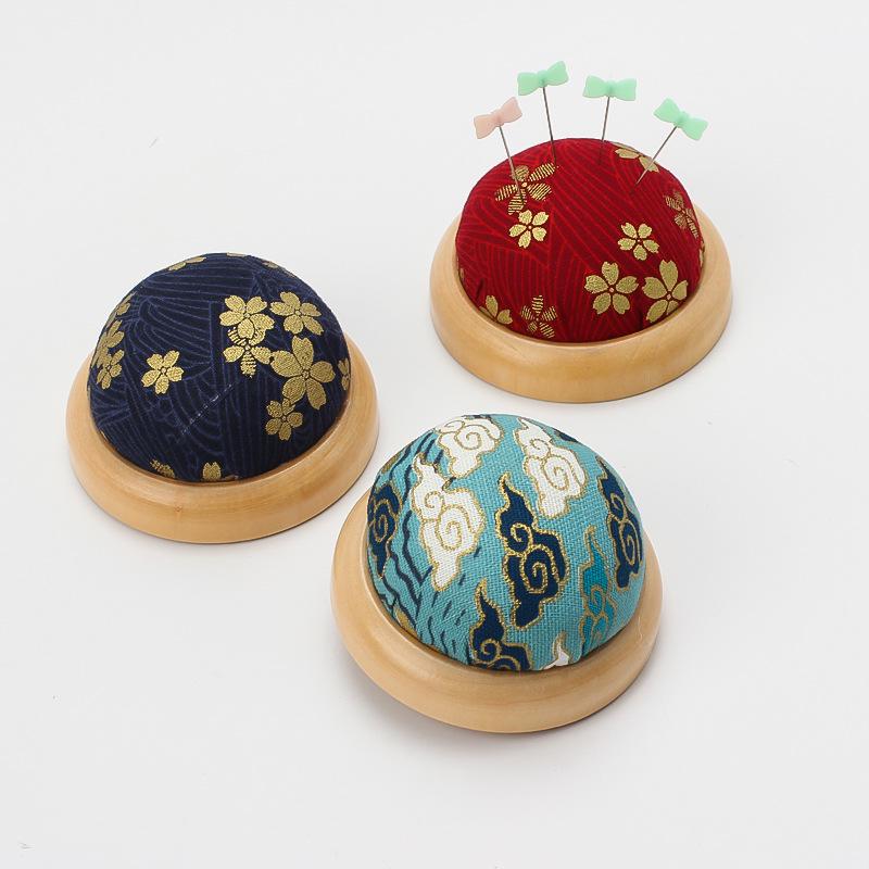 Japanese Style Wooden Pin Cushion & Needle Holder for DIY Sewing & Cross Stitch