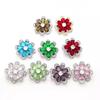5pcs Colorful Zircon Flower Design Luxury Shank Buttons Of Clothing Elegant High Quality Shinning Rhinestone Sewing Button
