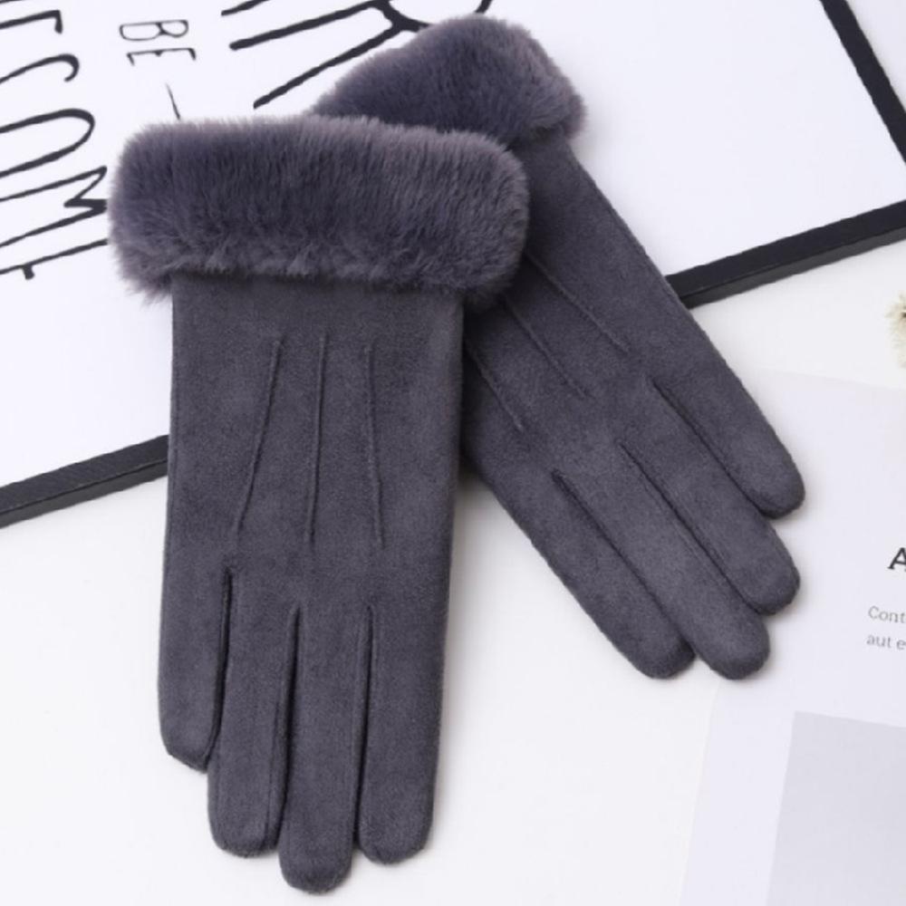 Gloves Winter Velvet Thickened Warm Driving Cute Riding Autumn and Winter Windproof Cold Can Touch Screen Cotton Gloves
