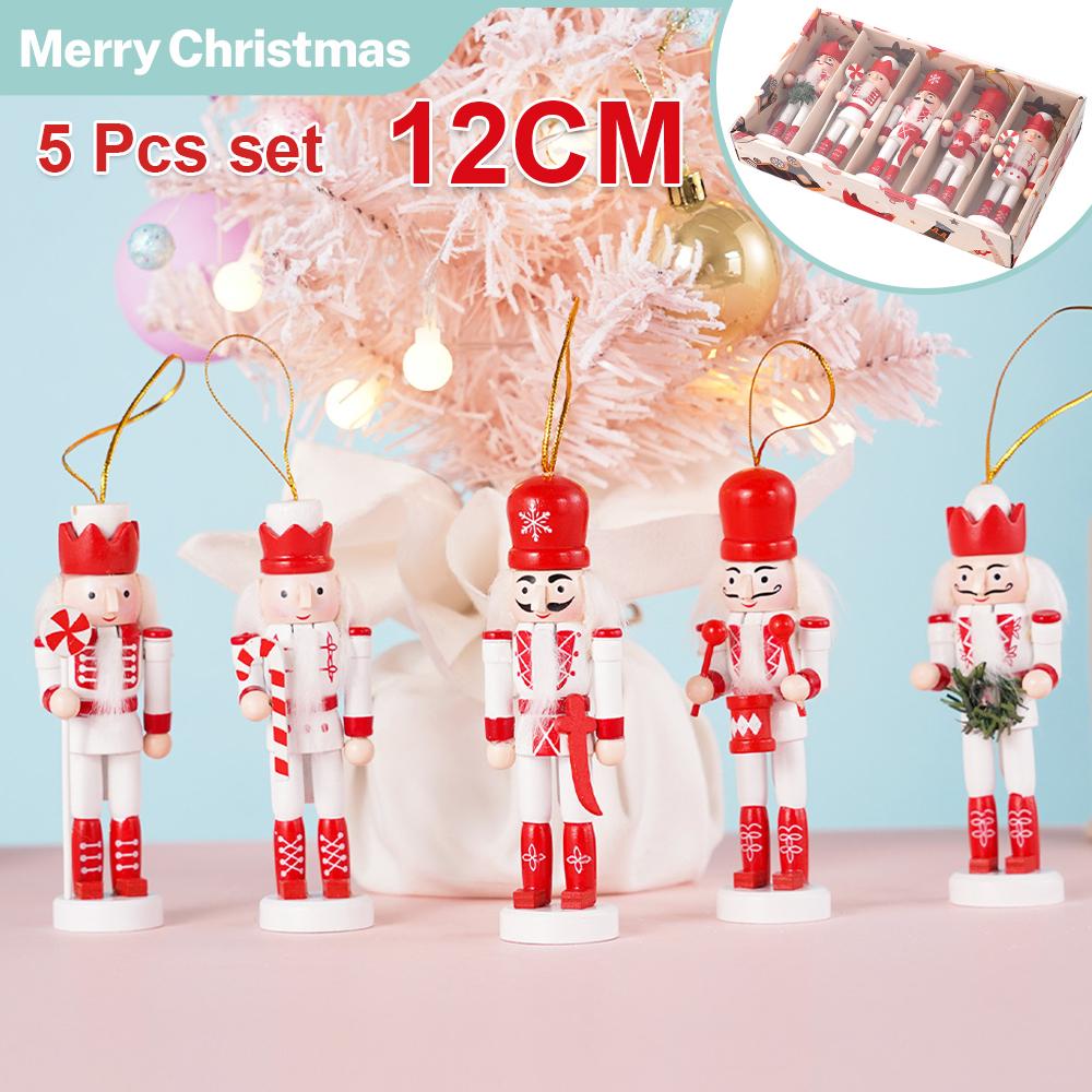 

12CM 5Pcs Nutcracker Soldier Doll Puppet Pendant Christmas Decoration Christmas Tree Table Office Ornament Doll Toys Gift Friend