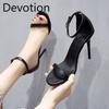 New High-heeled Women's Shoes and Sandals Simple and Versatile Thin-heeled One-strap High Heels Devotion
