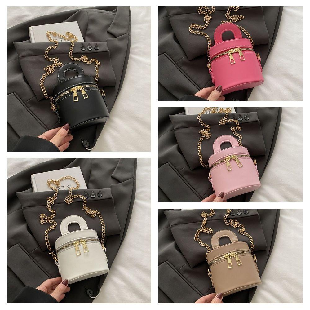 PU Leather Mini Lipstick Bag Minority Design Cylinder Bag Personality Box Crossbody Bag  Girls