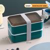 Wooden Grain Lunch Box Large Capacity Double Layer Sealed Leak Proof Microwave Oven Bento Box Food Storage Portable Tableware