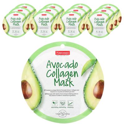 Avocado Kollagen Schönheitsmaske, 12 Stück, 18g (0,63 Unzen) Jeder
