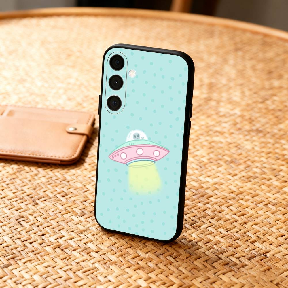 Cartoon S-Space A-Alien UFO  Phone Case For Samsung  A73,72,71,53,52,51,22,91,80, Soft Black Cover Samsung a42 5g