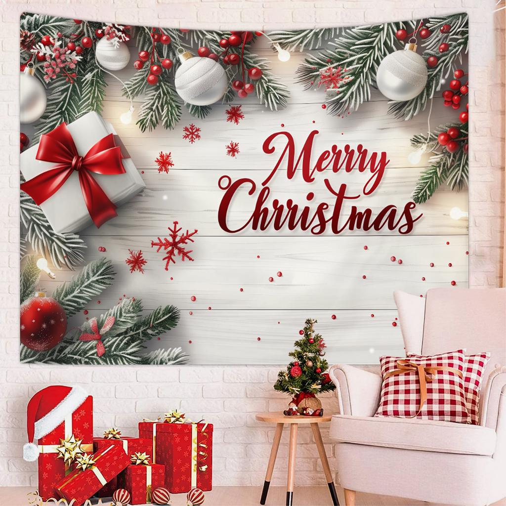 1pc Merry Christmas Tapestry, Happy New Year Blessings Poster Decoration Background Wall Hanging Decoration Tapestry