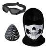 SHENKEL CoD Skull Mesh and Shell Mask Set for Cold Weather and Easy Perfect for Airsoft Ghost-Style Balaclava, Goggles, (White) 3-Piece Protection,