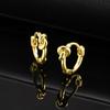 Luxurious Zircon Heart Hoop Earrings Flower U-Shaped Zircon Earrings for Women Charm Daily Jewelry Gift