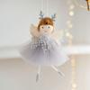 2pcs Plush Christmas Mesh Dress Girl Pendant Cartoon Xmas Tree Pendant  Home Xmas Decor