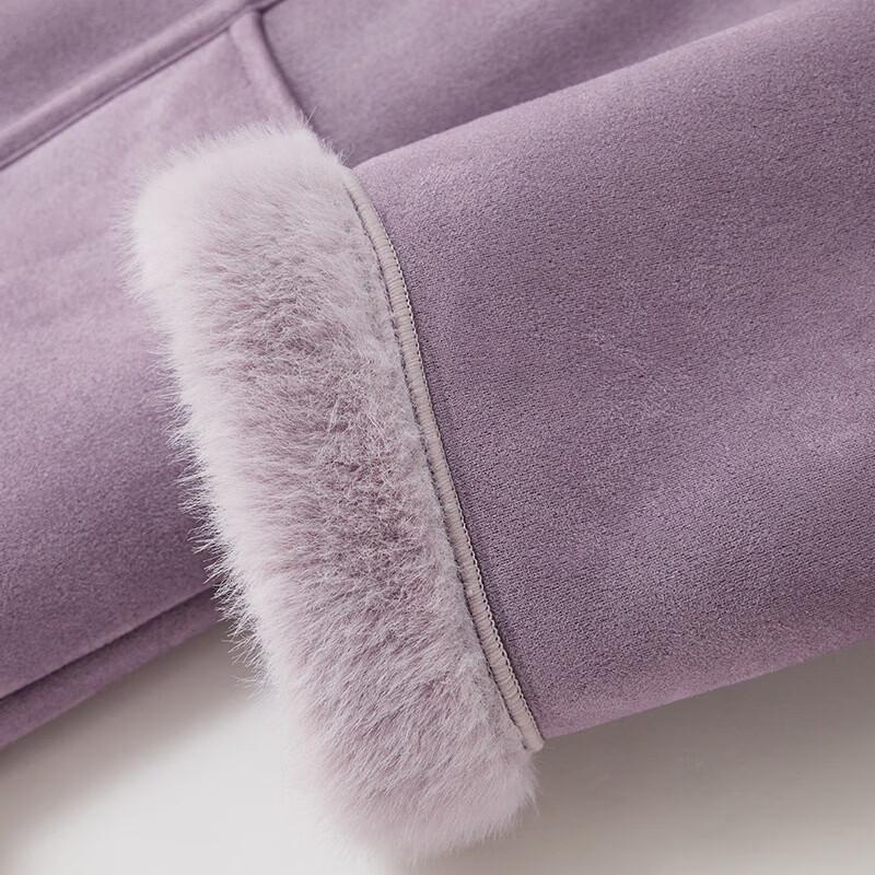 IEF Women's Curvy Fit Faux Suede Shearling Winter Coat