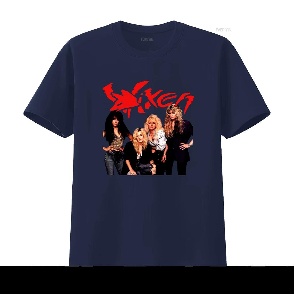 Vixen Band T Shirt for Women Cotton Black Sizes S 5XL Rock YA362 Vintage Washed Slightly Top For Everyday Wear Graphic Homme