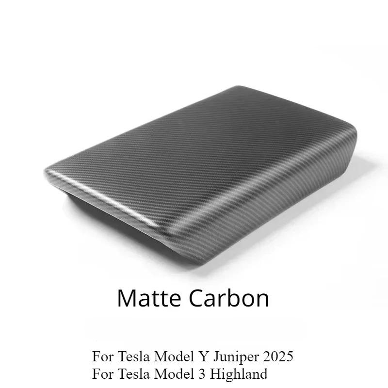 Armlehnenbox-Abdeckung für Tesla Model Y Juniper 2025 Model 3 Highland ABS Mittelkonsolen-Armlehnen-Deckel Schutzhülle Zubehör