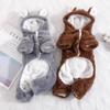Fleece Lined Dog Clothes Hooded Four Legged Dog Clothes Windproof Warm Dog Outfits  Autumn Winter
