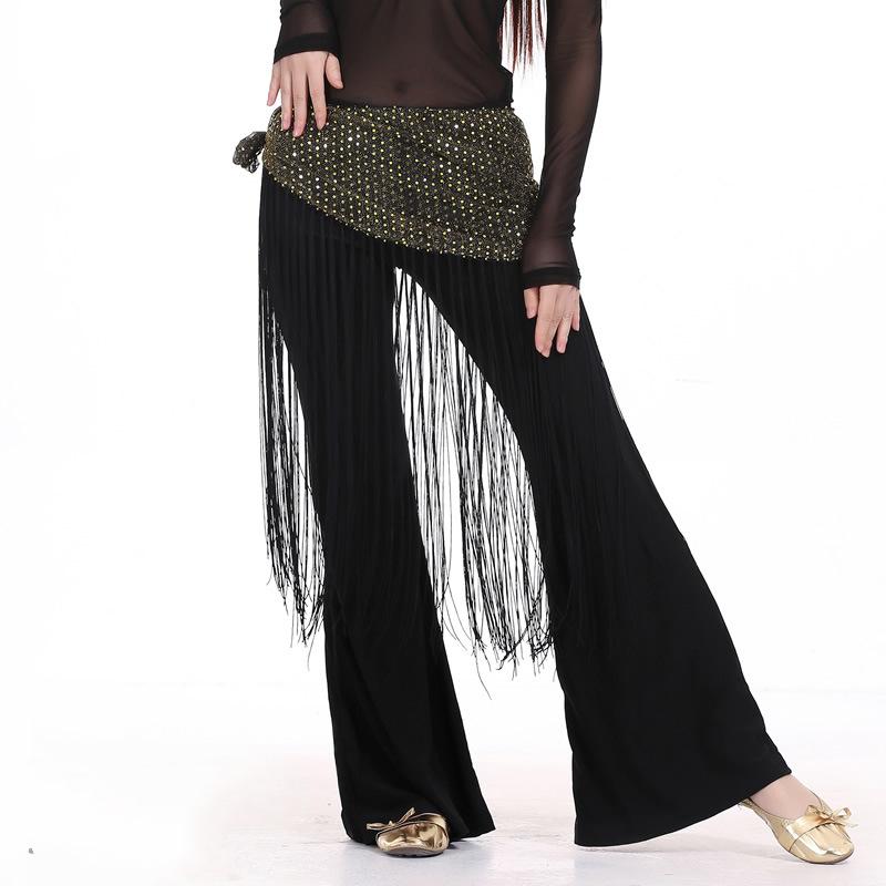 Highlight Tassel Waist Chain New Practice Dress Set Hip Scarf Tassel Indian Dance Costume Performance Dress Set Three Piece Set