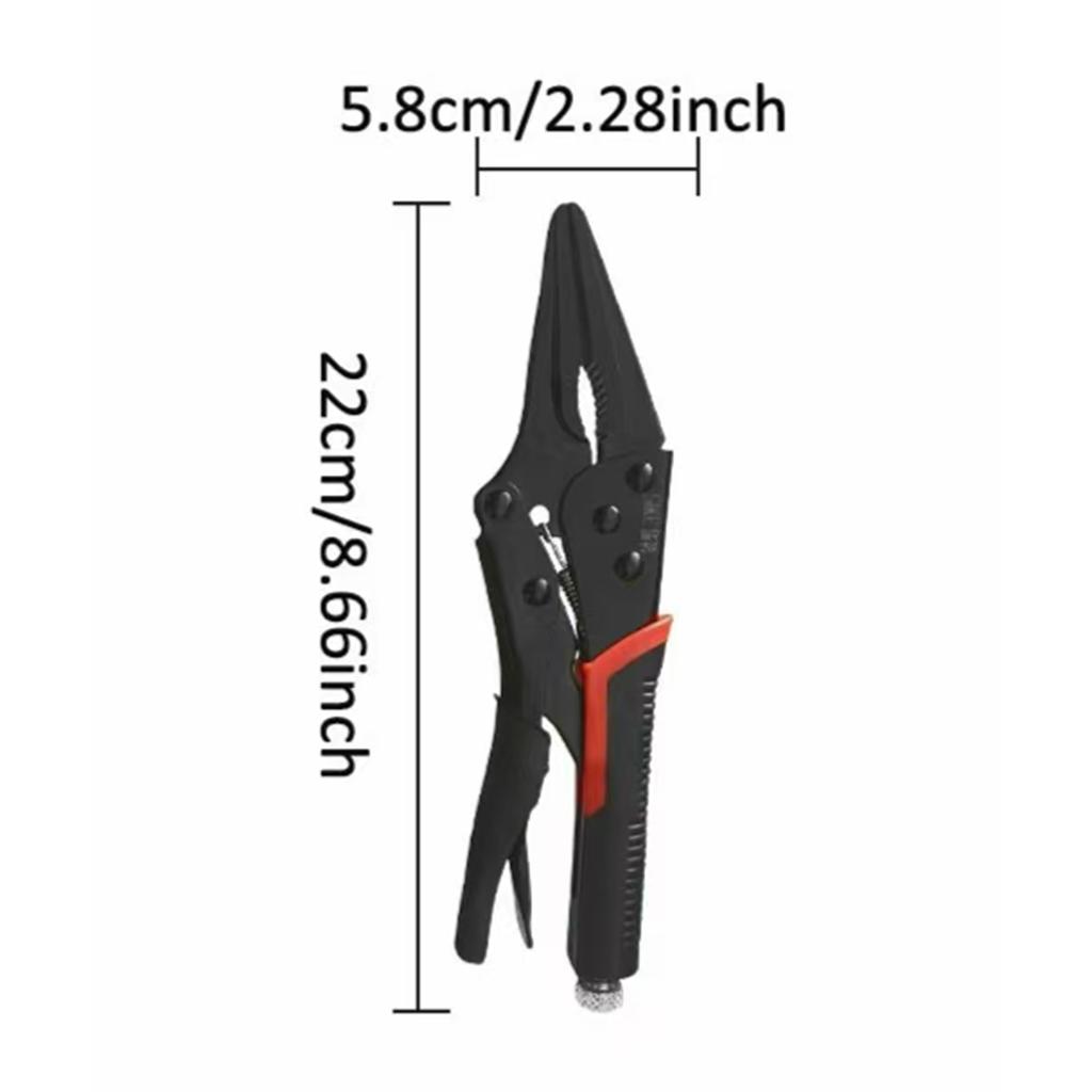 1-pack Heavy-duty Manual Locking Pliers, 10-inch Electrophoresis Straight and Round Jaw Locking Pliers