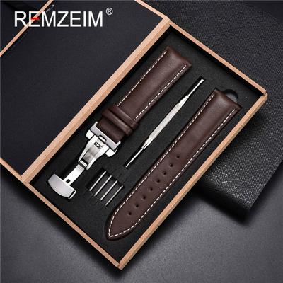 18 mm 20 mm 22 mm 24 mm Řemínek k hodinkám z pravé kůže Černá Hnědá Řemínek k hodinkám z měkké teletiny Automatická motýlková spona s krabičkou
