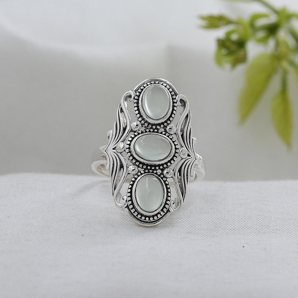 Aquamarine Silver Ring, 100% 925 Sterling Silver Handmade Jewelry, Silver Jewelry, Women Ring Ar8937