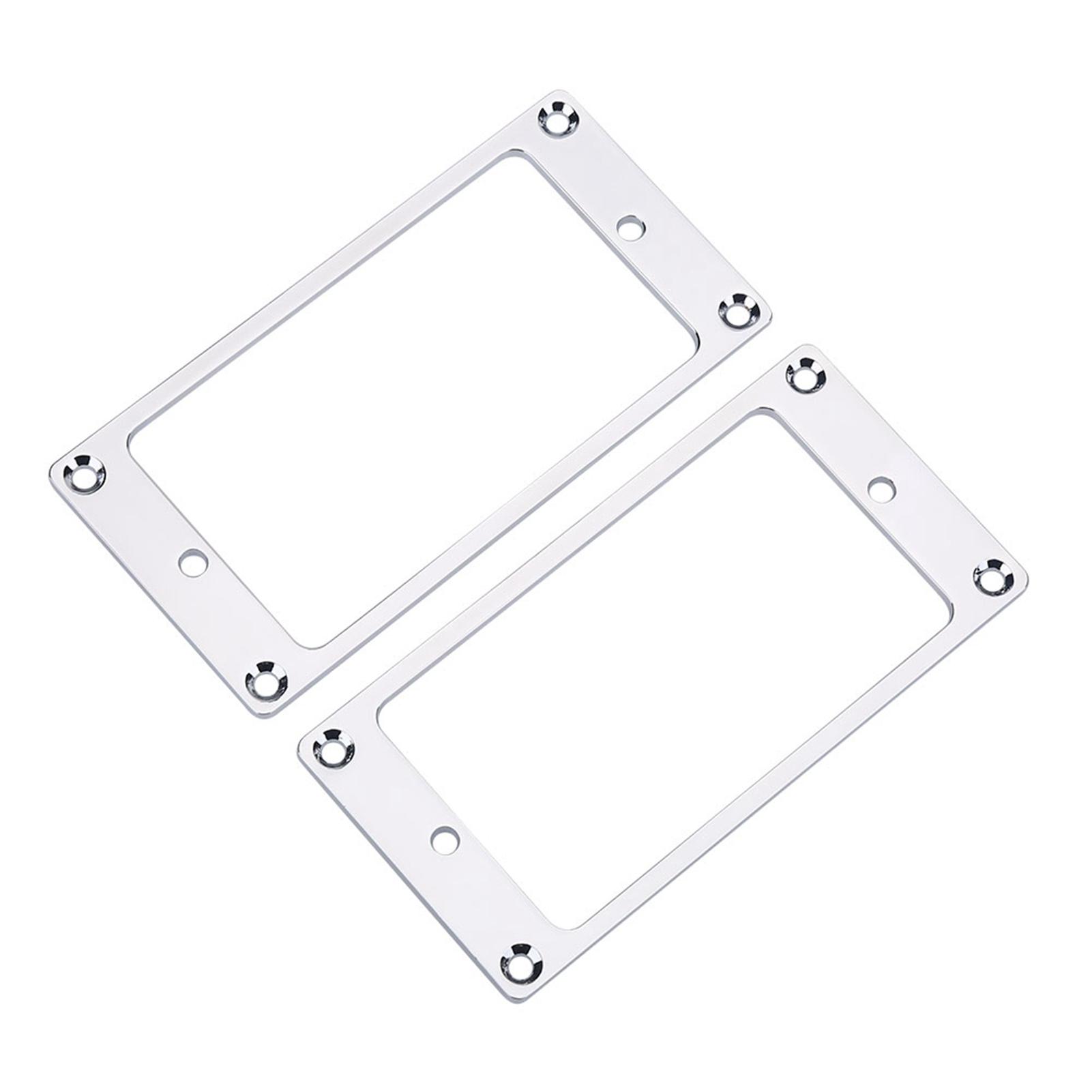 

2Pcs Metal Humbucker Pickup Frame Mounting Rings Replacement Parts for Electric Guitars серебряный