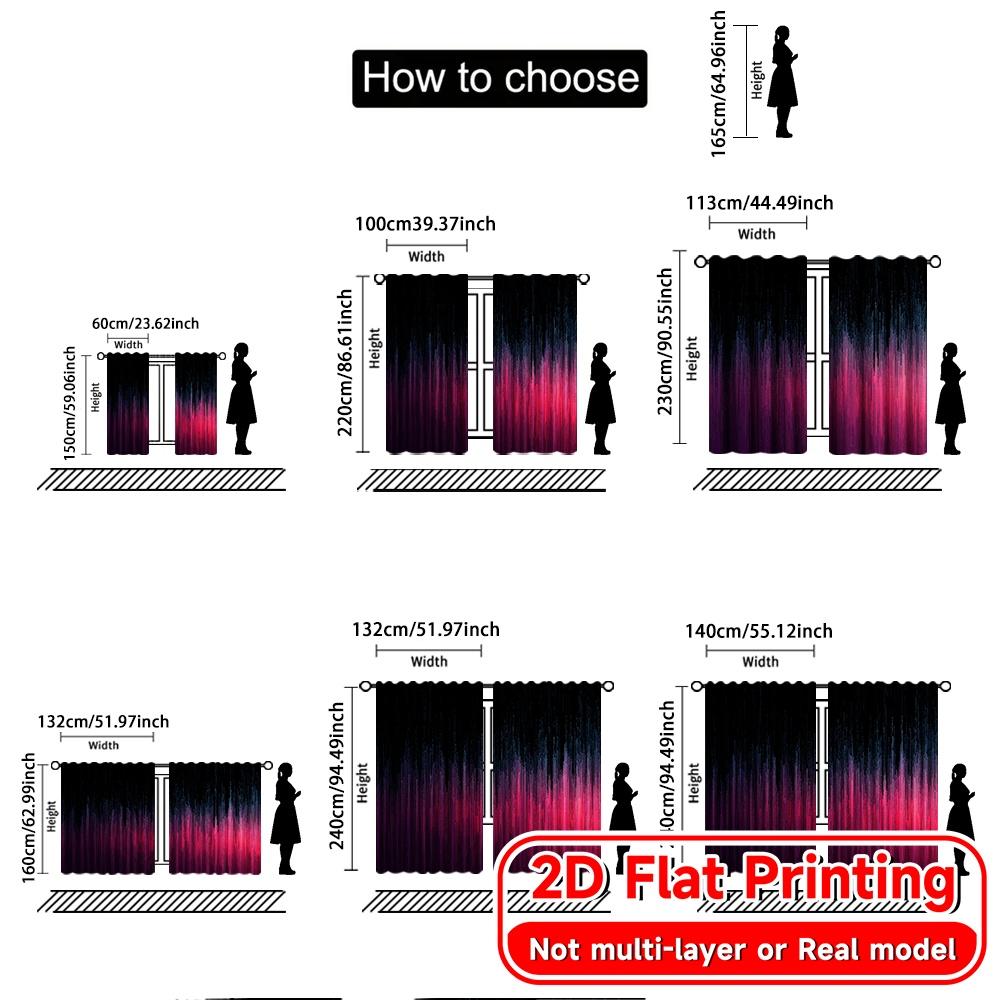 Set Of 2 Modern Flat Printing Neon Cascades Creative Curtains Versatile Fabric Decorations Home Ldeal Living Curtain Polyester