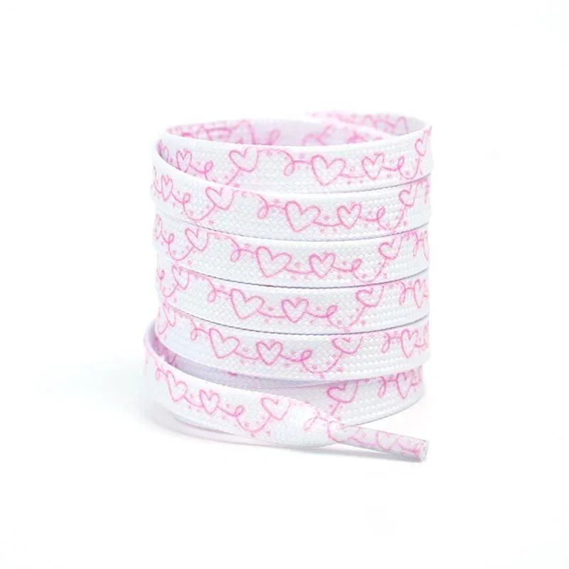 NEW Flat Pink Love Shoelace Personalized Valentine's Day Heart Shoelaces Rope Couples High Canva Sports Shoes Shoe Laces for AF1