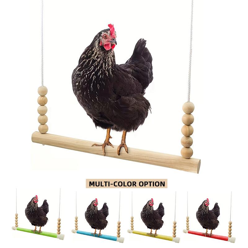 Chicken Swing Chicken Stand Parrot Suspension Bridge Pet Bird Toy Habitat Solid Wood Rooster Toy