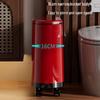 Red Oval Press-Type Trash Can with Lid for Bathroom and Living Room
