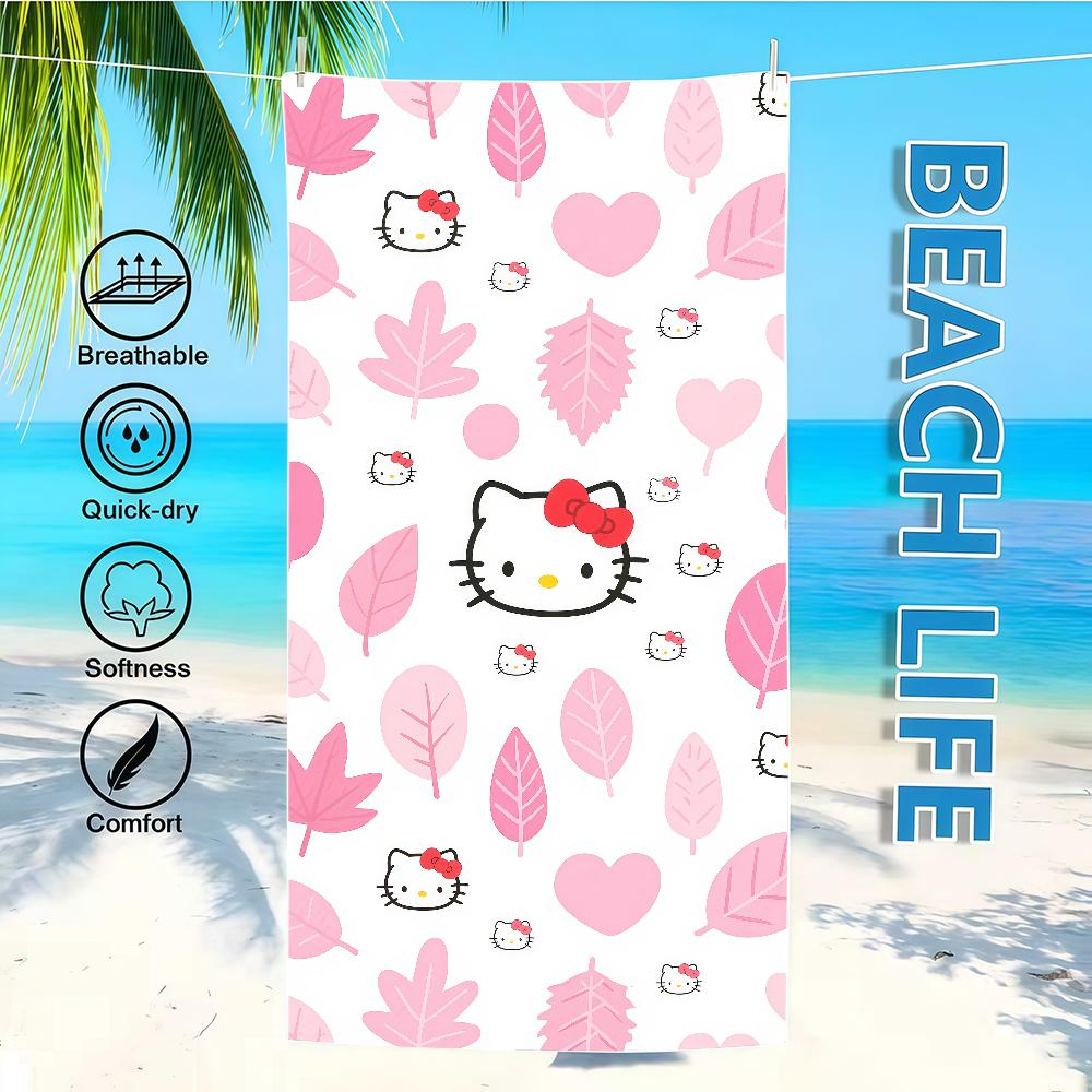 

Towel SRO K-KittyS-ES Leaf Textile Pink Bathrobe Beach Quick-Drying Lightweight Portable Camping Swim Pool H-HelloS-ES Travel W30*H60(CM)