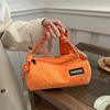 Cotton Pillow Crossbody Bag for Women Solid Color Shoulder Handbag