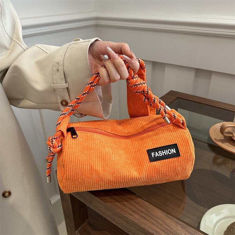 Cotton Pillow Crossbody Bag for Women Solid Color Shoulder Handbag