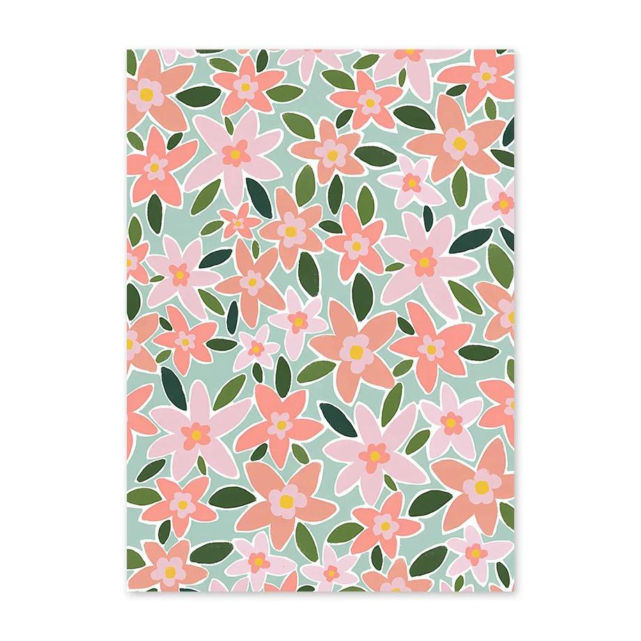 Santorini Lemon Coffee Flowers Abstract Landscape Posters and Prints Wall Art Canvas Painting Pictures For Living Room Home Deco