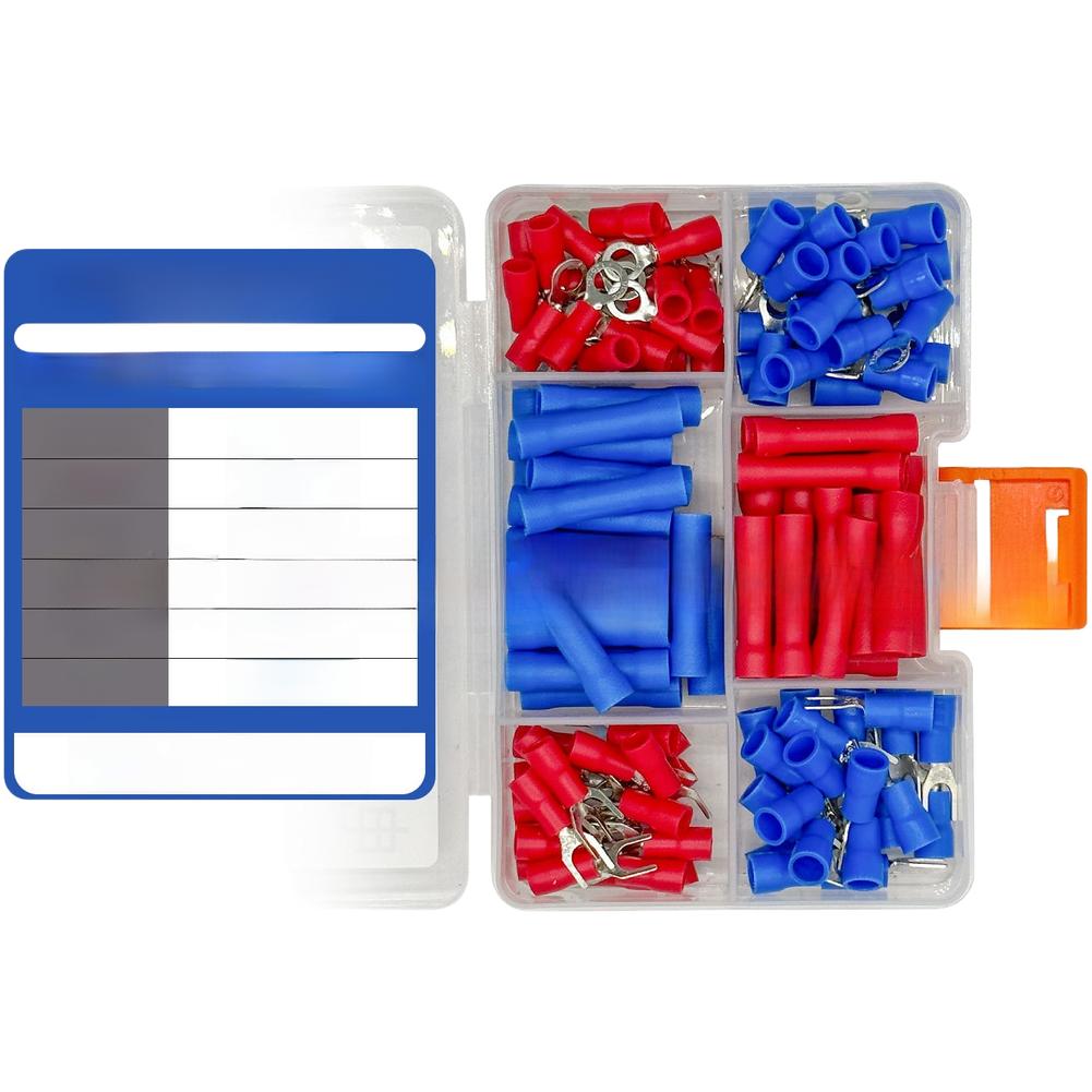 120pcs/set Fire Resistant Electrical Wiring Terminals U Y Type Fork Insulated Tubular Crimp Terminals Wire Cable Butt Connectors