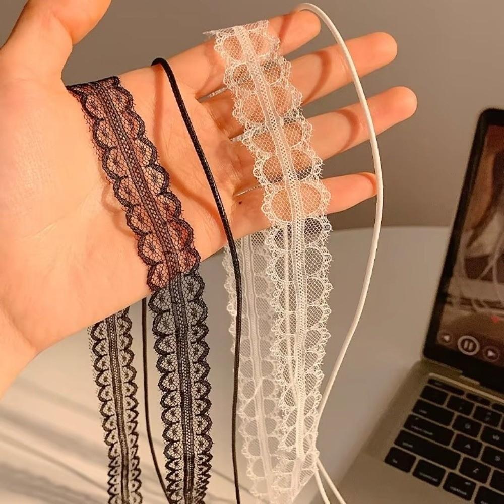 Sweet Lace Clavicle Scarf Thin Mesh Clavicle Chain Fashion Ribbon Choker Necklace  Wedding Party