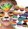 LinkRainbow Zmywalny Naturalny Roślinny Świecący w Ciemności Certyfikowany Bezpieczeństwa Modny Podstawowy Makijaż 30g Zestaw Pasków Tęczowych Malowanie Ciała